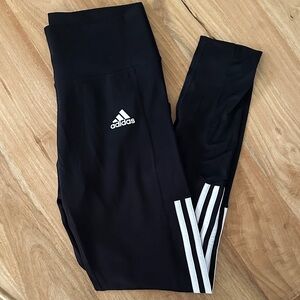 NWOT Black w/White Stripes Adidas Leggings Size M